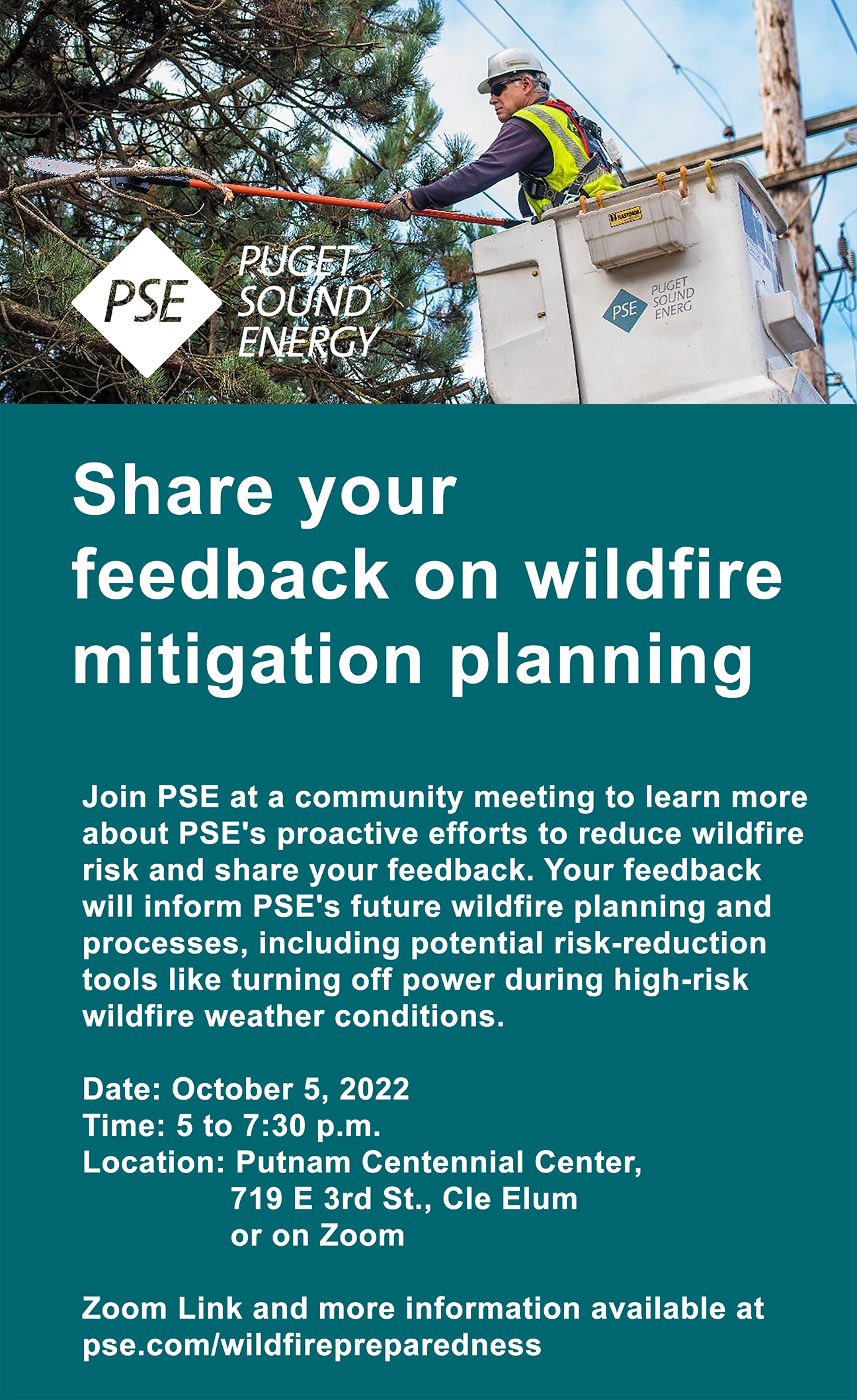 Read more about the article PSE Invites Community to Share Feedback on Wildfire Mitigation Planning Oct. 5, 2022